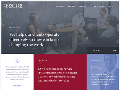 Censeo Consulting border case study consulting desktop homepage layout ui web design