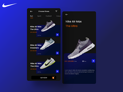 Nike UI App adobexd nike shoes app ui mobile uidesign