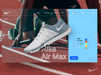 Nike Website Shoes adobexd nike nike air max running sports uiux webdesign