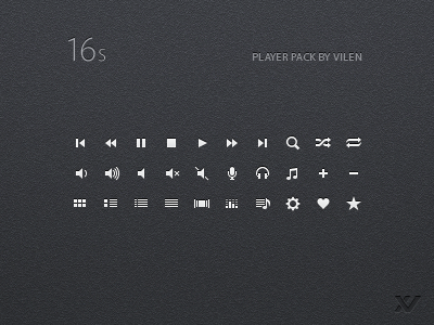 16s Player Iconset icon set icons iconset pictograms