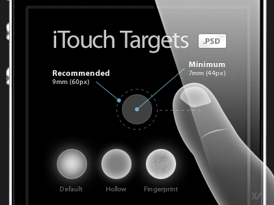iTouch Targets - FREE PSD finger free freebie iphone mobile psd target touch