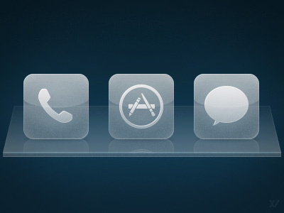 iOS Glass Dock Icons dock glass icons iconset ios iphone simple