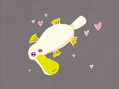 Platypus animal cute funny graphic design hearts illustration love platypus texture valentines day