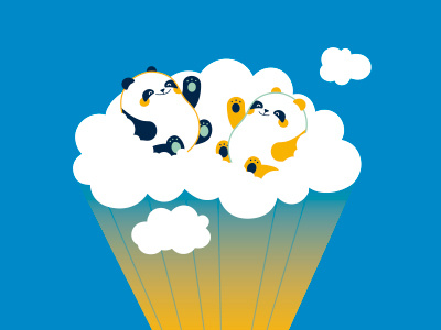 Panda animal character cloud cute graphic graphic design illustration panda vector