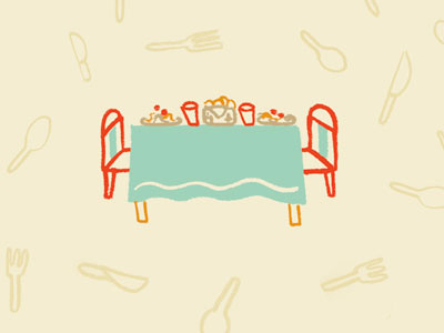 Dinner cute dinner doodle food icon illustration lifework pattern silverware sketch table