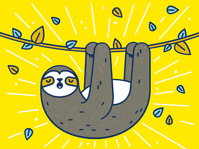 Sloth animal graphic illustration sloth vector yellow