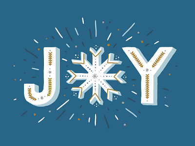 Joy 3d christmas graphic holiday joy lettering snow snowflake typography winter