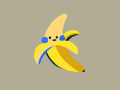 Banana food graphic design texture color yellow graphic character cute illustration icon fruit banana