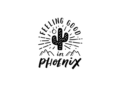 Phoenix Logo cactus design graphic handlettering identity illustration logo mountain phoenix typography