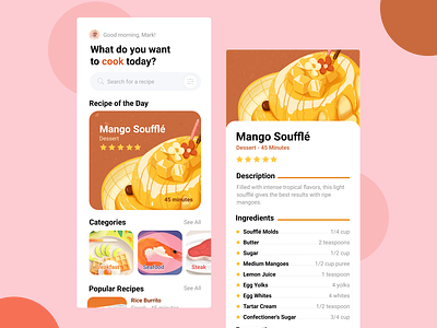 Recipe App app design mobile mobile design recipe ui ux