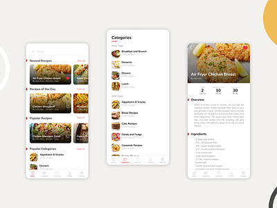 Food Recipes App application design design app food food and drink food app mobile mobile app mobile ui recipes ui user experience user interface ux