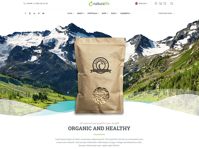 Landing Page - NaturaLife Wordpress Theme health landing nature organic theme web webdesign wordpress