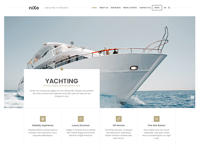 Nixe design holiday theme travel webdesign wordpress yacht club yachting