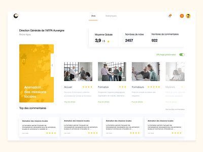 Comments Dashboard comments dashboad design formation grade grades profile rates sketch stats training ui webdesign website website design