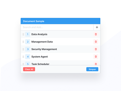 Table input with number arranging priority admin ui ux website