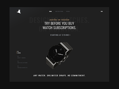 Watch Subscription Service (WIP) cart dark ui e commerce ecommerce fashion flat home jewelry landing shop subscription watch