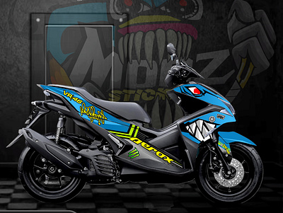 AEROX 155 SHARK BLUE aerox decal design kits yamaha