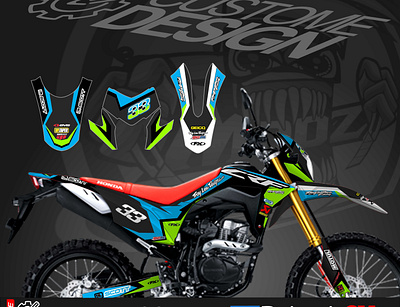 DECAL STICKER CRF 150 L 33 green blue black