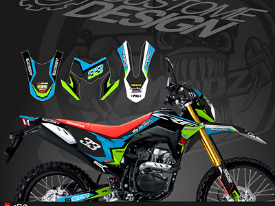 DECAL STICKER CRF 150 L 33 green blue black