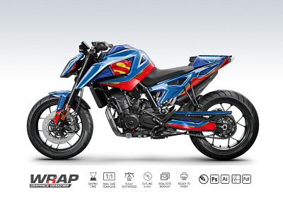 ktm 790 superman 790 decal design kits ktm mockup sticker superman wrap