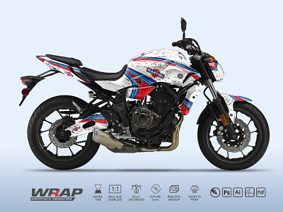 MT07 2017 martini decals design martini mockup mt07 print streetbike wrap yamaha