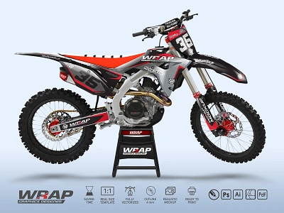 CRF 125 250 450 MOCKUP 450 crf decals design honda sticker wrap