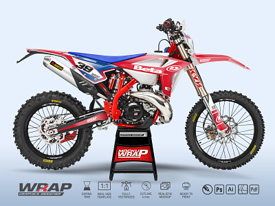 BETA RR 350 2021 mockup PSD beta mockup motorcycle wrap