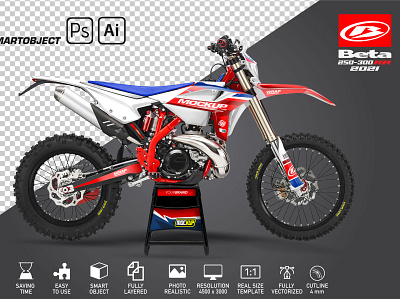 BETA 250-300 RR_2021 MOCKUP betta decals graphics kits mockup motorcross rr wrap