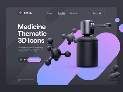 Bento Matte 3D: Medicine 3d bento c4d figma health icon medicine pack sketch ui ui8 virus