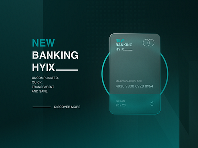 Glass Credit Card bank card banking banking ui banking website card credit card digital banking glass glass card glassmorphism online bank