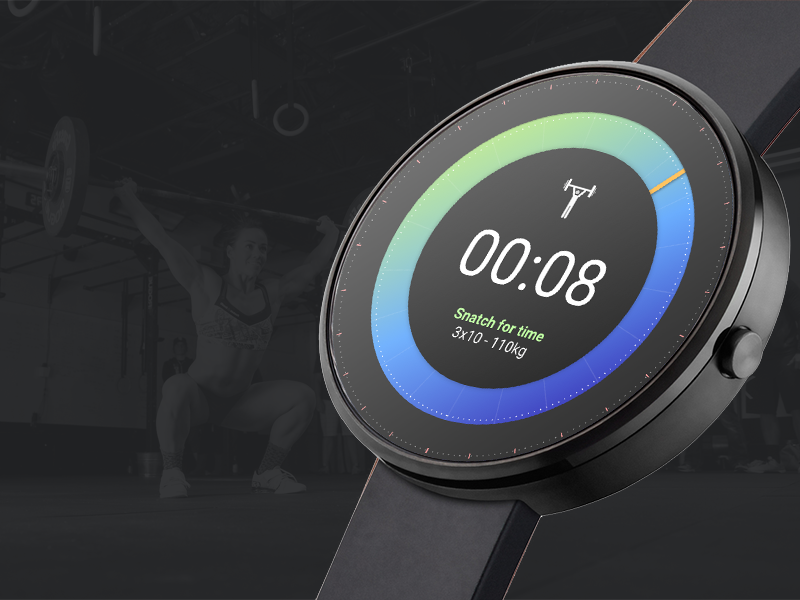 Weekly Challenge 9 - Countdown snatch squat overhead fitness timer countdown crossfit mockup samsung gear