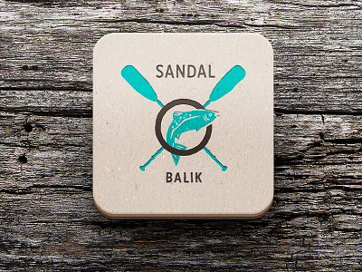 Sandal Balik Logo mockup balik boat chips fish fishing food logo restaurant row rowing sandal