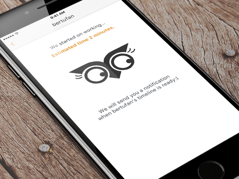 Instaowl Working animation gif insta ios iphone loading loop mobile mockup owl working