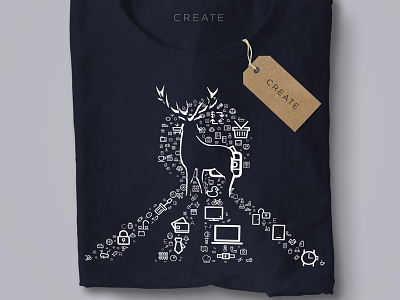 Weekly Challenge 20 - Tshirt Design for Team Create deer icon mockup silhuette t shirt team tshirt