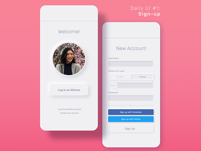 Neumorphism Sign Up dailyui dailyui 001 figma neumorphism sign up ui ui