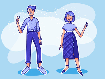 Characters for the app app business cartoon character design flat girl illustration inspiration