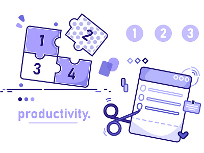 Productivity better block business design flat illustration inspiration minimal productivity thinking work