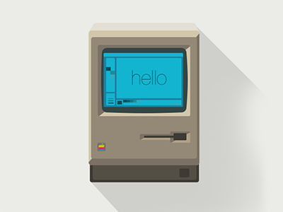 Hello iOS7 apple classic computer flat icon icons ios7 mac macintosh