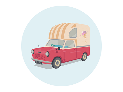 Ice-cream Truck flat design graphic ice cream iconography icons mini truck