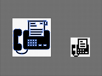 Pixel Perfect Icons design fax graphic icons illustrator pixels responsive