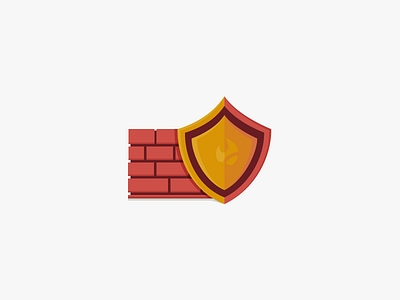 Firewall bricks design firewall flatdesign graphic icon shield