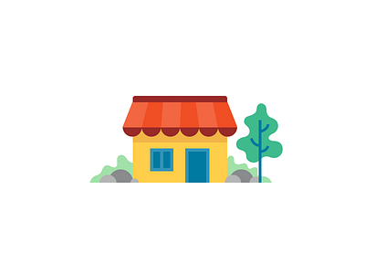 Shop in nowhere - Style1 flat design iconography illustration shop store