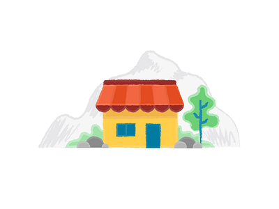 Shop in nowhere - Style2 flat design illustration shop store