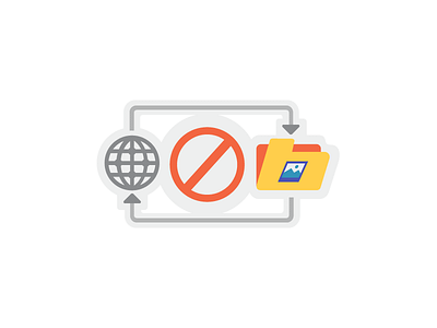 No Local Cache flat design folder forbidden icon design iconography local cache web