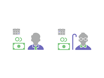 Icons for Salary & Pension banking icon design iconography icons pension salary