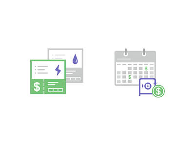 Icons for Utility Bills and Monthly Instalments banking emi icon design iconography icons instalments payments utility bills