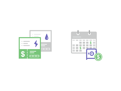 Icons for Utility Bills and Monthly Instalments