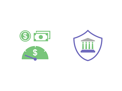 Icons for Overdraft Facilities and Trust Services banking icon design iconography icons institution organization overdraft trust