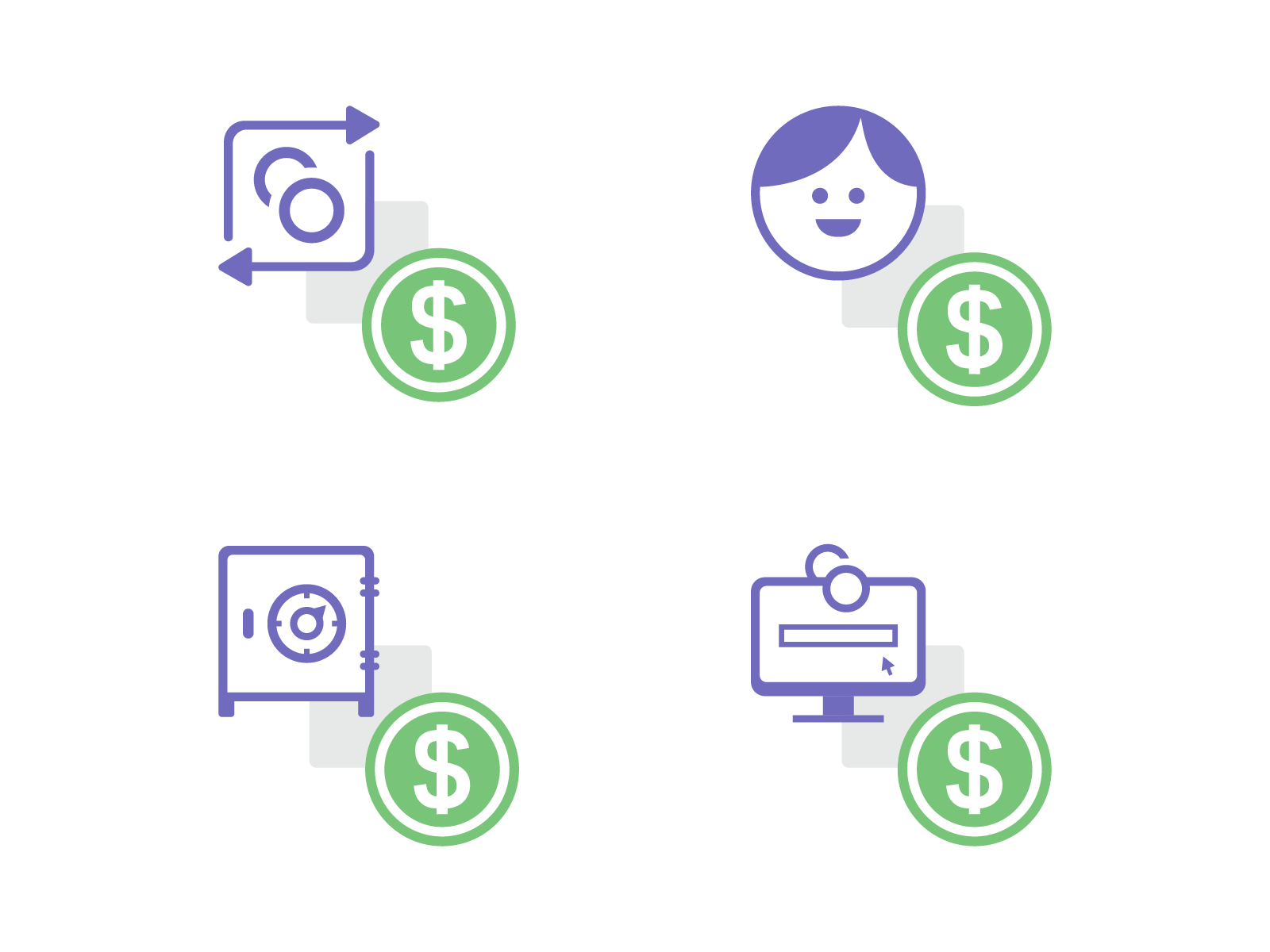 Icons for various Bank Accounts banking child current deposit e-saving icon design iconography icons saving