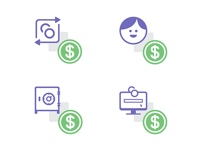 Icons for various Bank Accounts banking child current deposit e saving icon design iconography icons saving